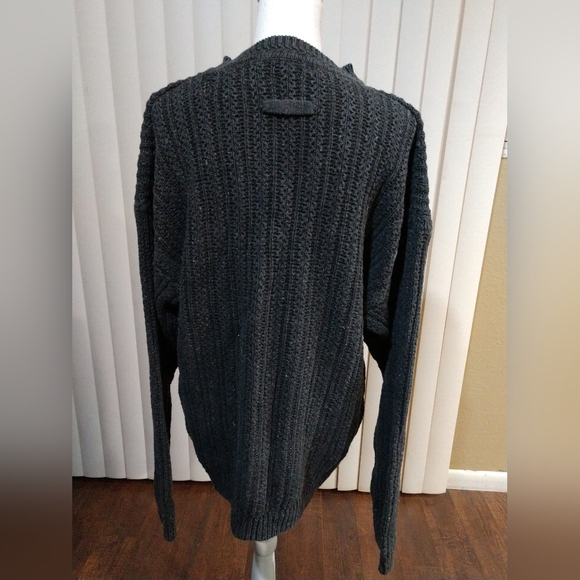 Basix Penn Wright & Manson Sweater Gray Pullover Cable Knit Size XL Chest 46" - Picture 5 of 6